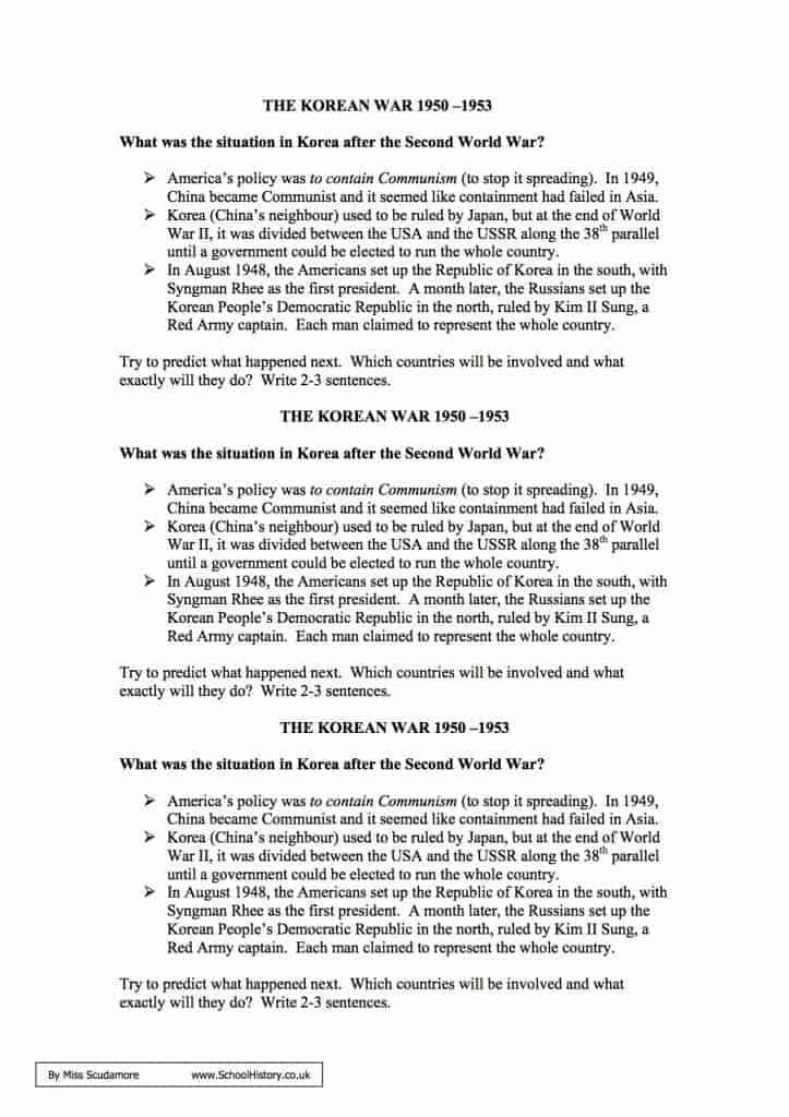 the-korean-war-1950-1953-facts-information-worksheet-gcse