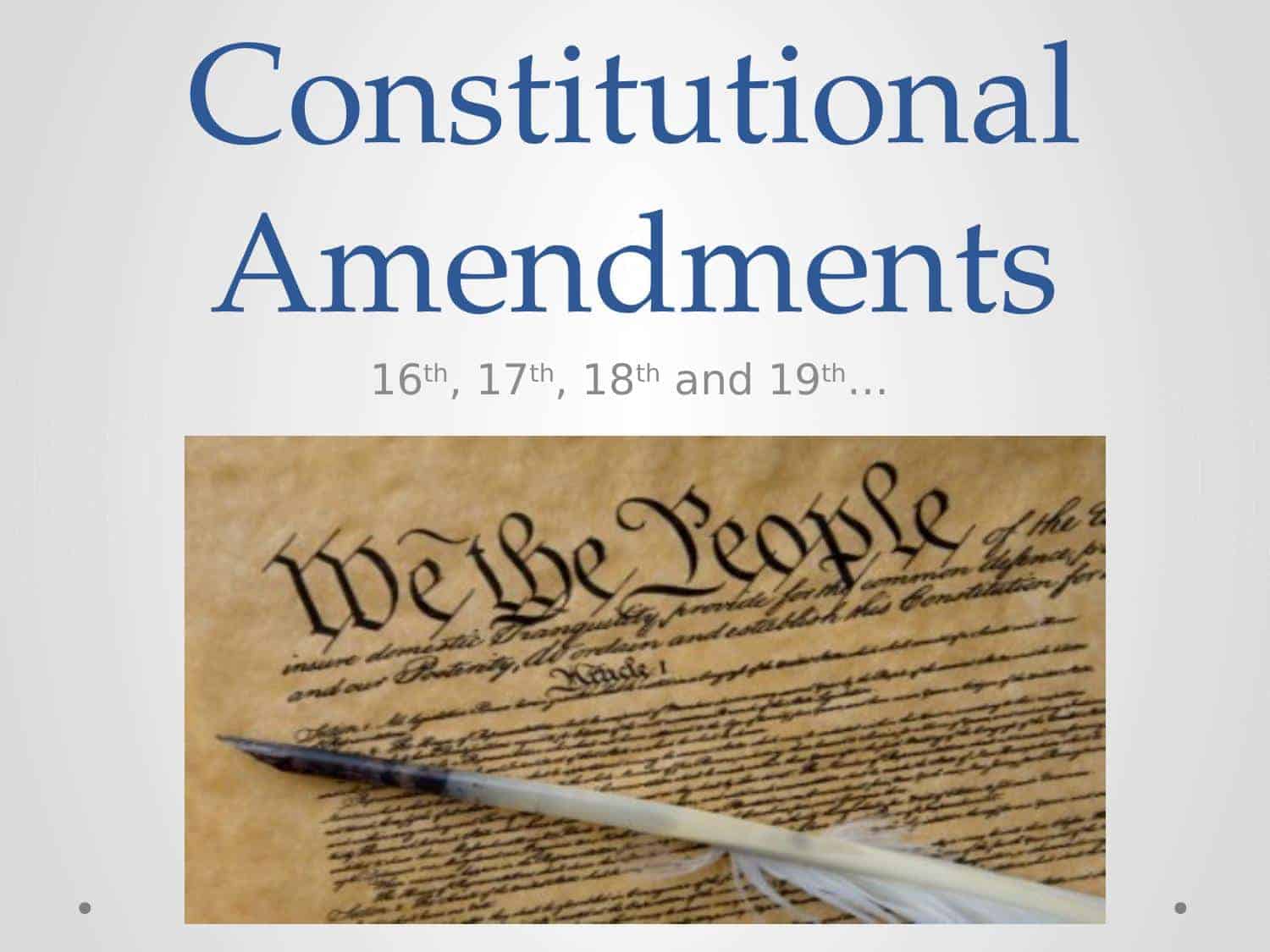 Us Constitutional Amendments Ks3 Powerpoint Lesson Plan