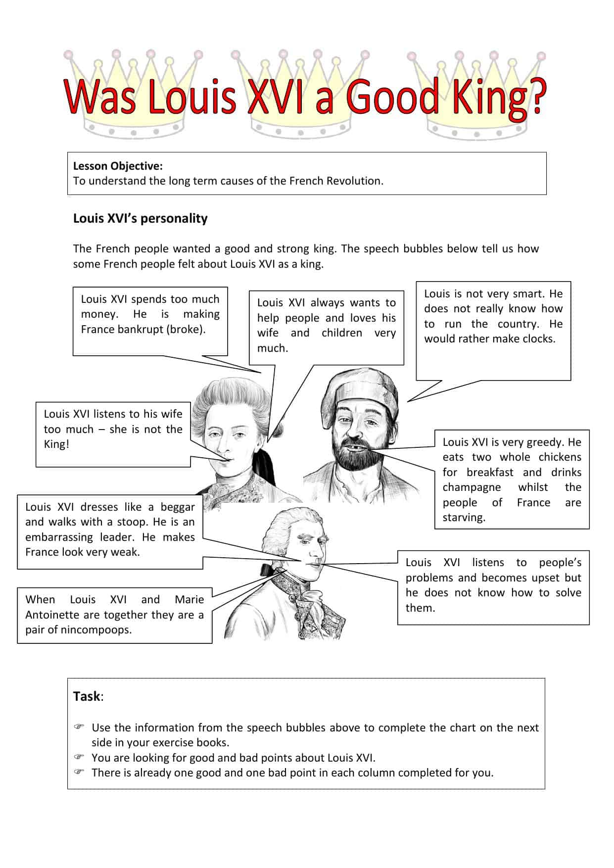 Did Louis XVI have the Qualities of a Good King Worksheet