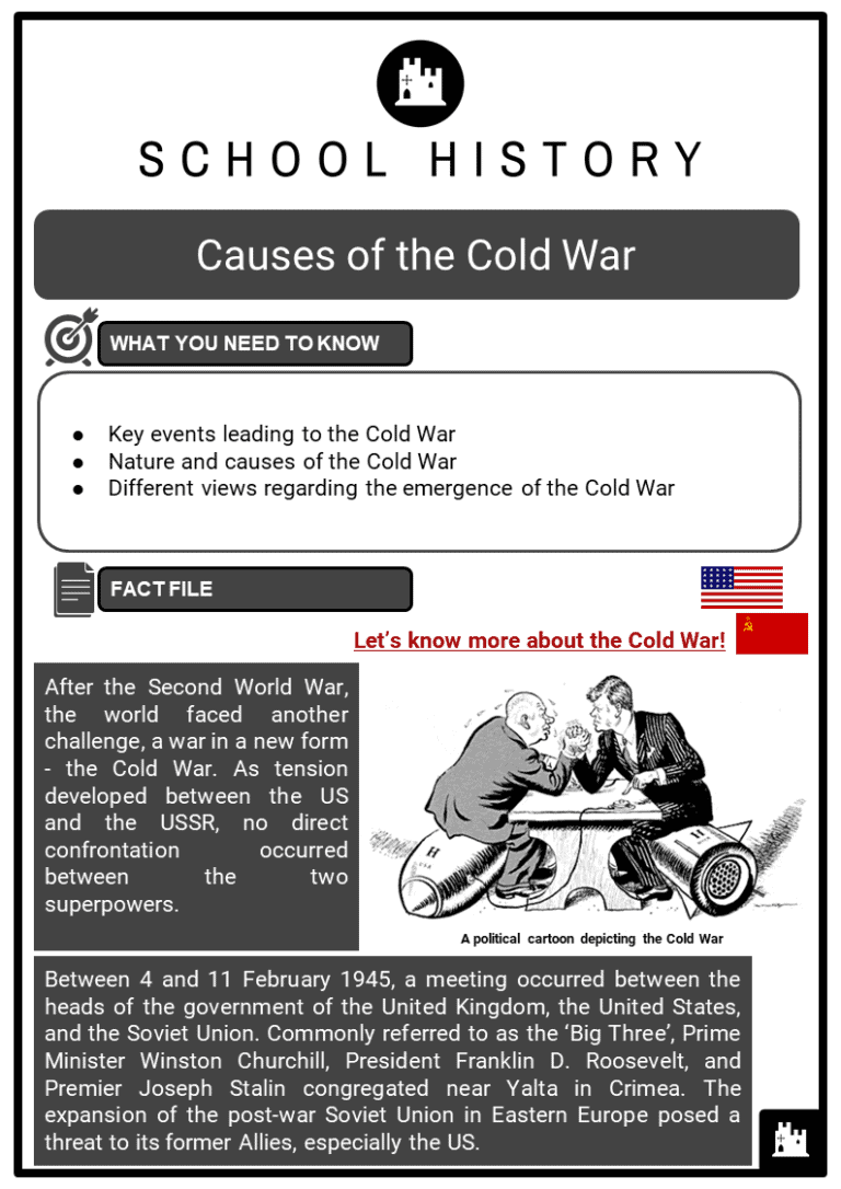 causes of the cold war facts worksheets impact summary