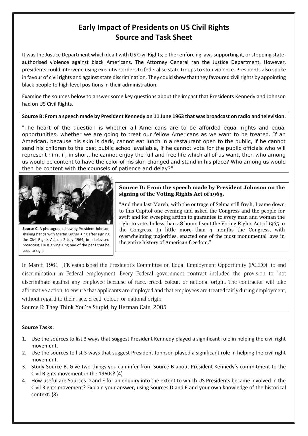 a level history civil rights coursework