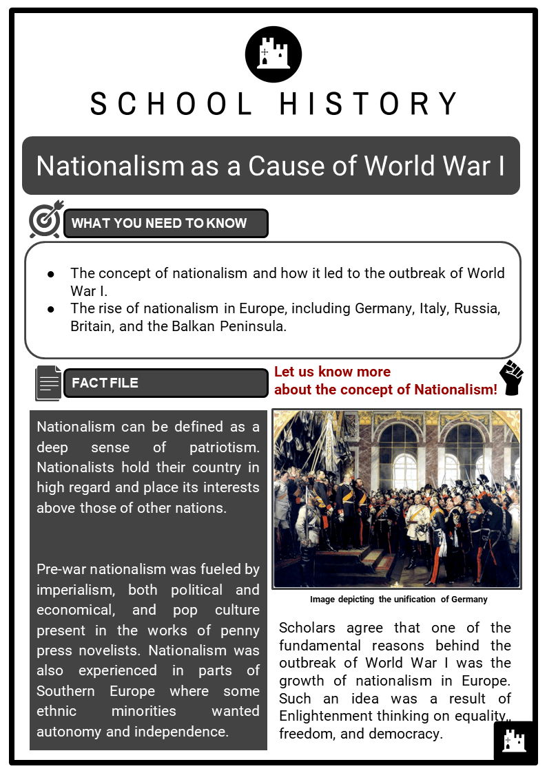 Nationalism as a cause of World War I Key Facts & Worksheets In The Enlightenment Worksheet Answers