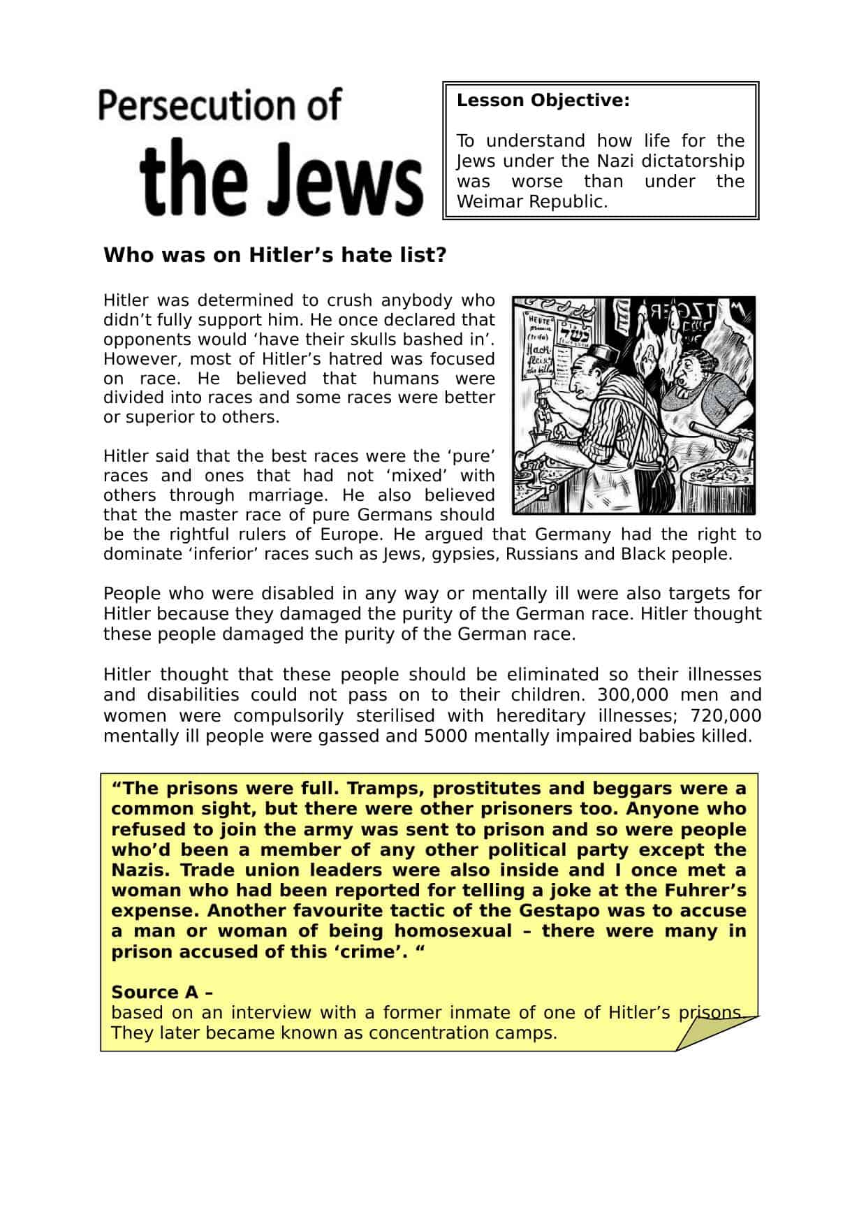 persecution-of-the-jews-worksheet