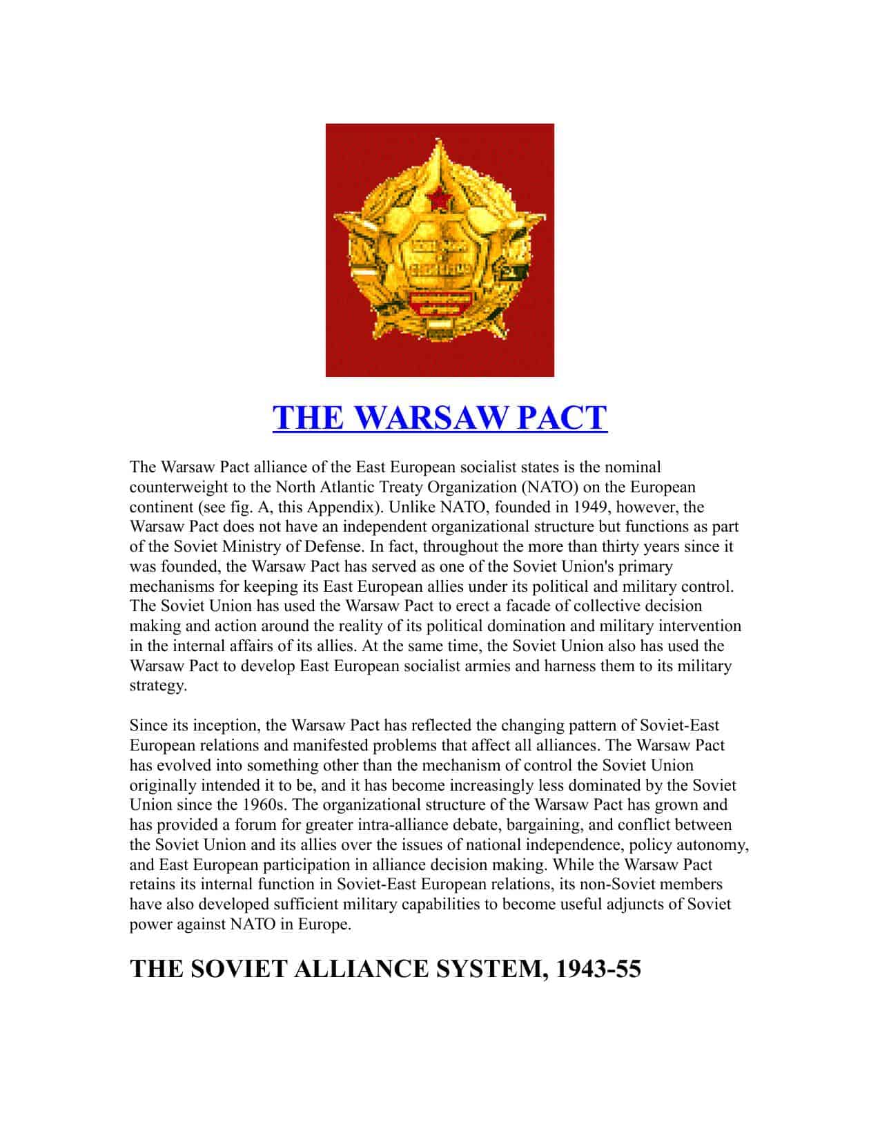 Purposes And Functions Of The Warsaw Pact The Cold War Years My Xxx Hot Girl