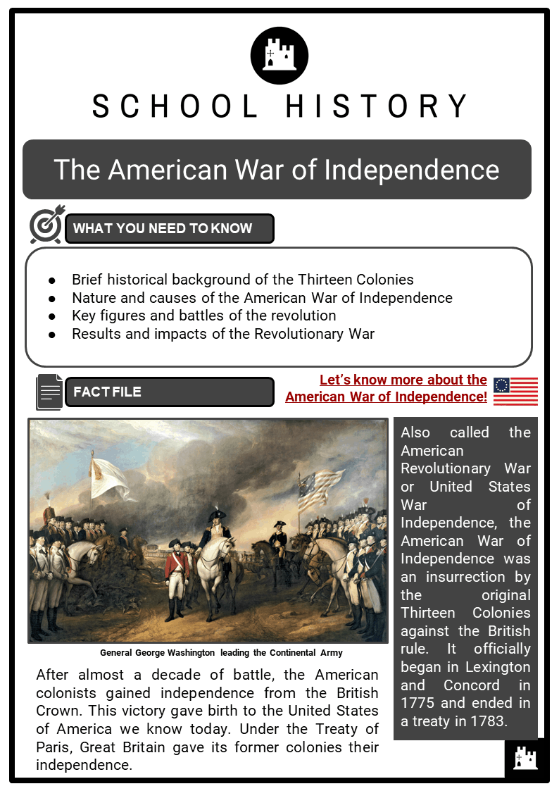The American War of Independence Facts, Worksheets & Outcome Throughout Declaration Of Independence Worksheet Answers