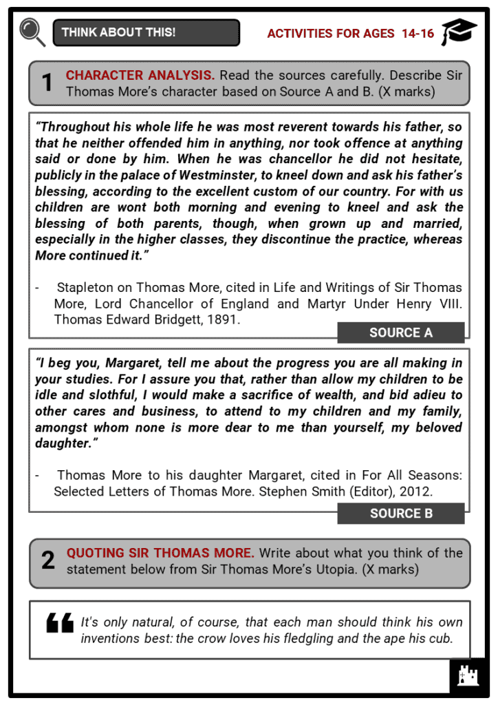 Sir Thomas More Student Activities & Answer Guide 3