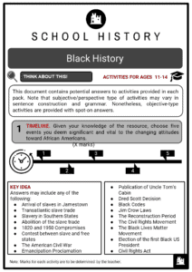 black history assignments for high school students