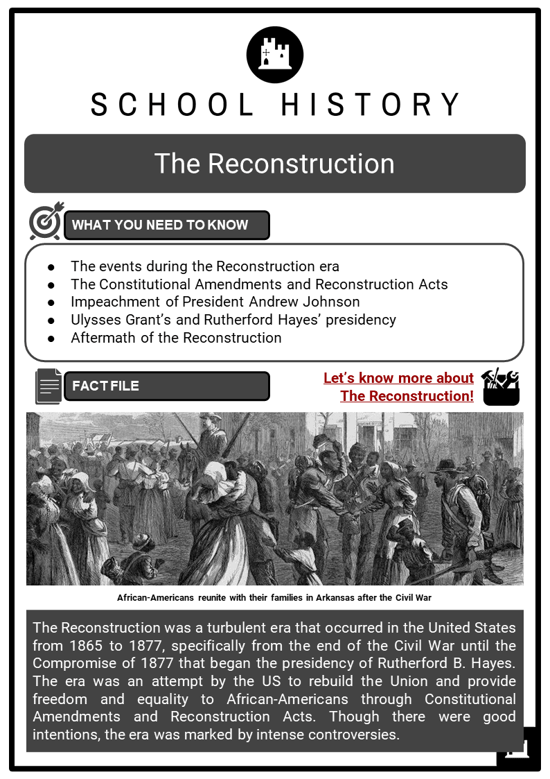 the reconstruction facts worksheets events aftermath
