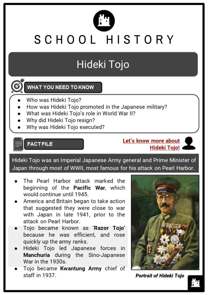 what role did hideki tojo play in world war ii
