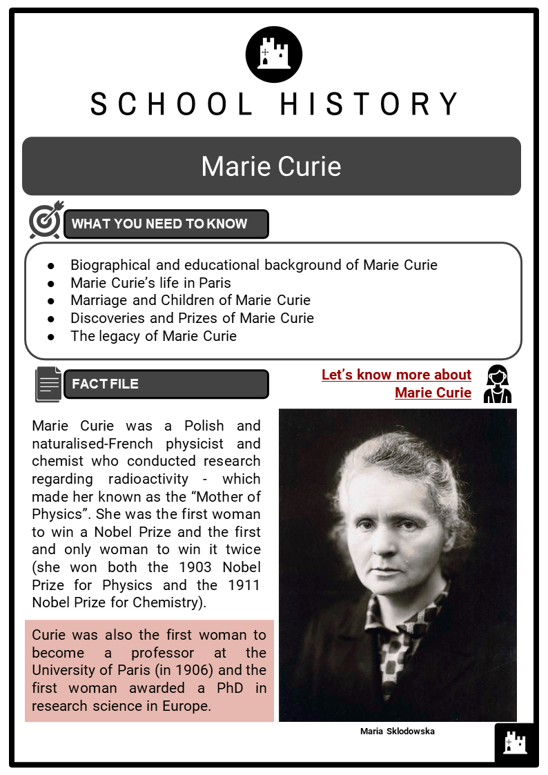 a short biography of marie curie