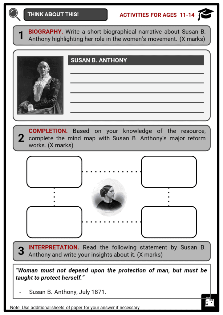 Susan B. Anthony Student Activities & Answer Guide 1