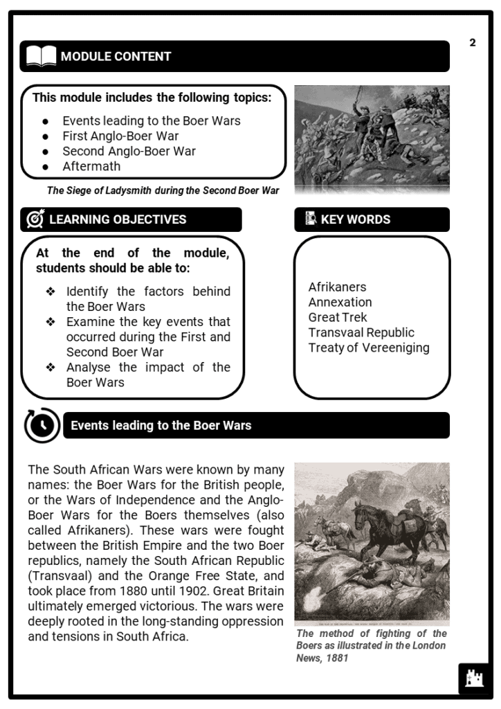 KS3_Area 3_The South African Boer Wars_Printout 1