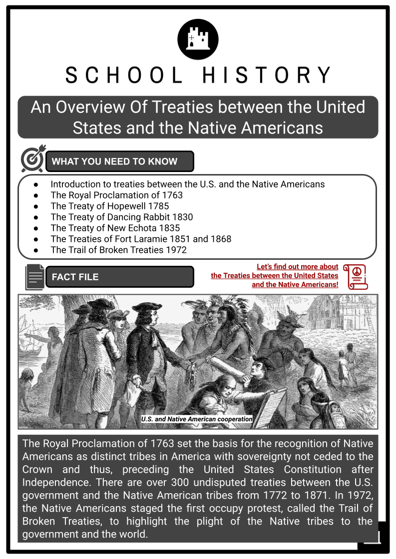 Overview of Treaties Between the United States and the Native Regarding Trail Of Tears Worksheet