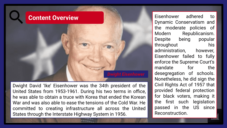 A Level Dwight Eisenhower in peace and crisis, 1952-1960 Presentation 1
