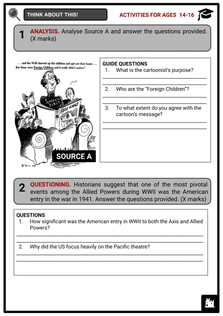 America in World War II Activities & Answer Guide 3