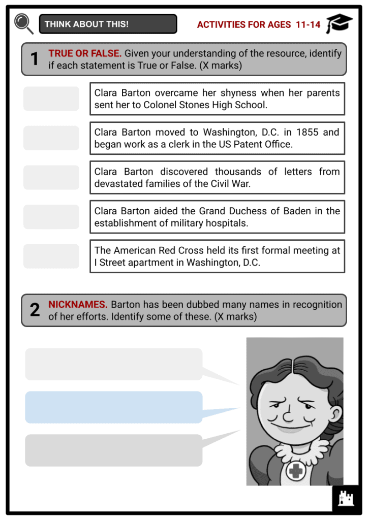 Clara Barton Activities & Answer Guide 1