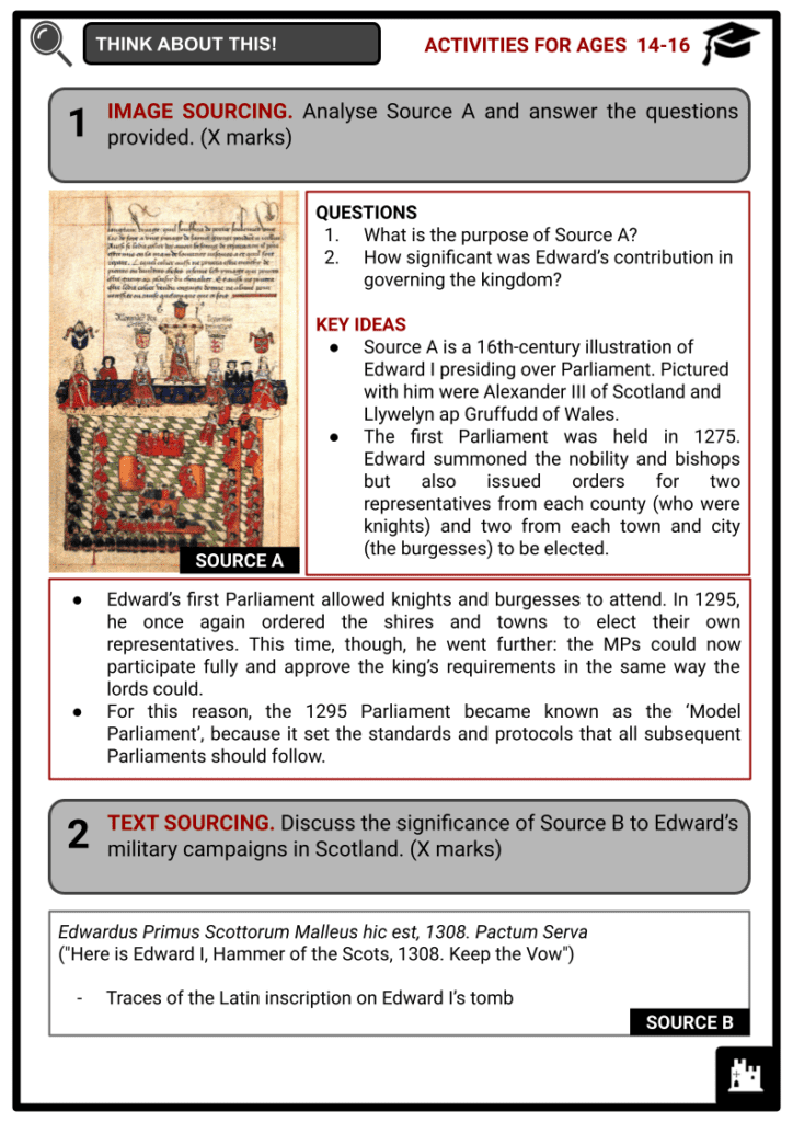 Edward I of England Activities & Answer Guide 4
