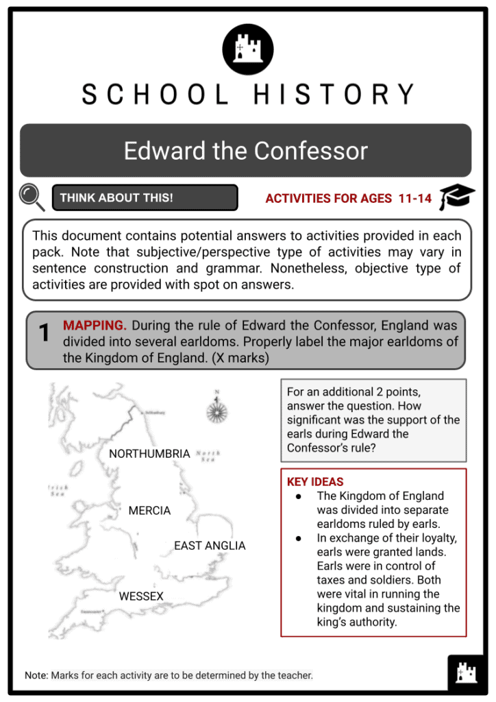 Edward the Confessor Activities & Answer Guide 2