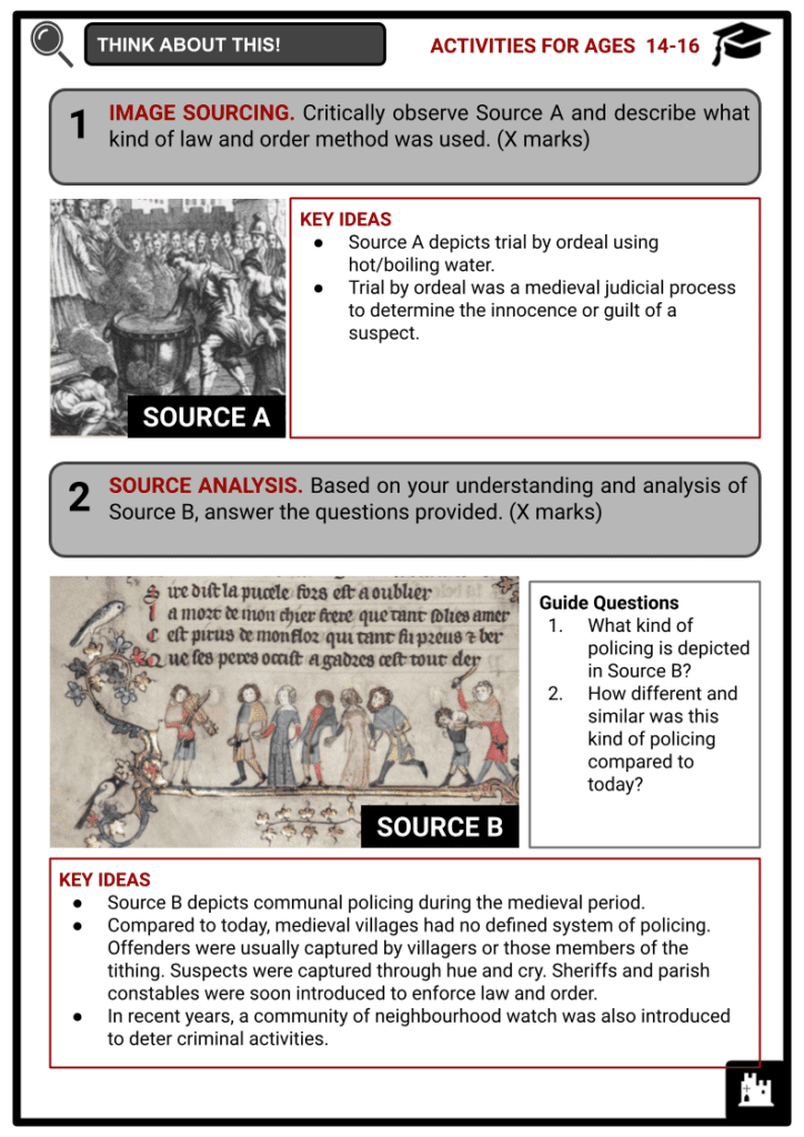 Medieval Law and Order Resource Activities & Answer Guide 4