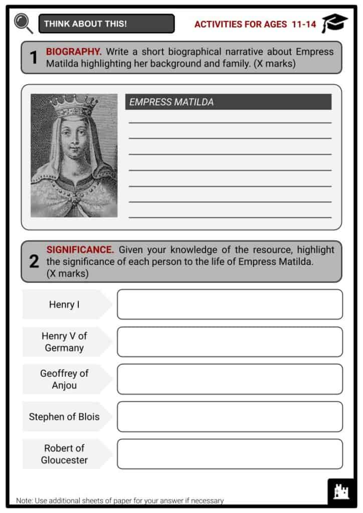Empress Matilda Activities & Answer Guide 1