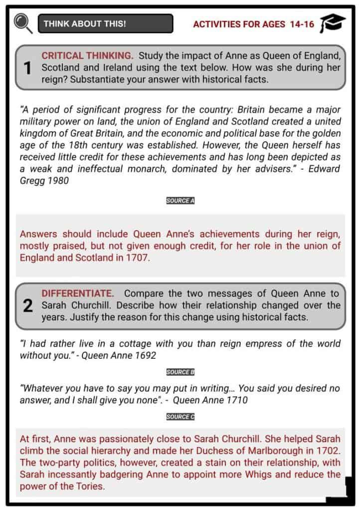 Queen Anne Activities & Answer Guide 4