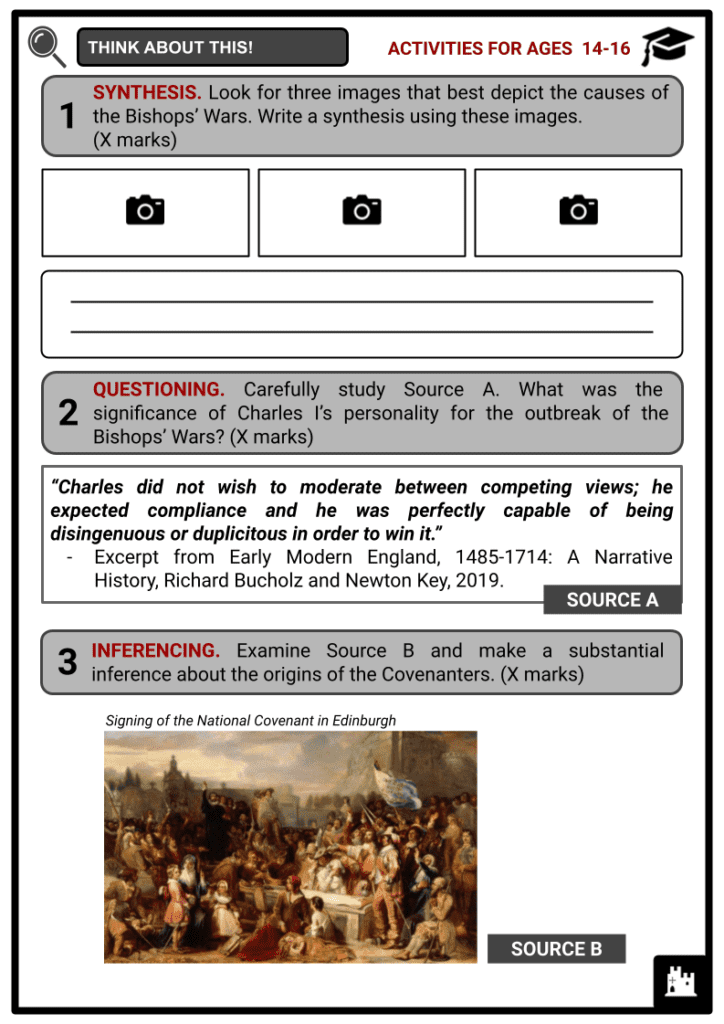 Bishops' Wars Activities & Answer Guide 3