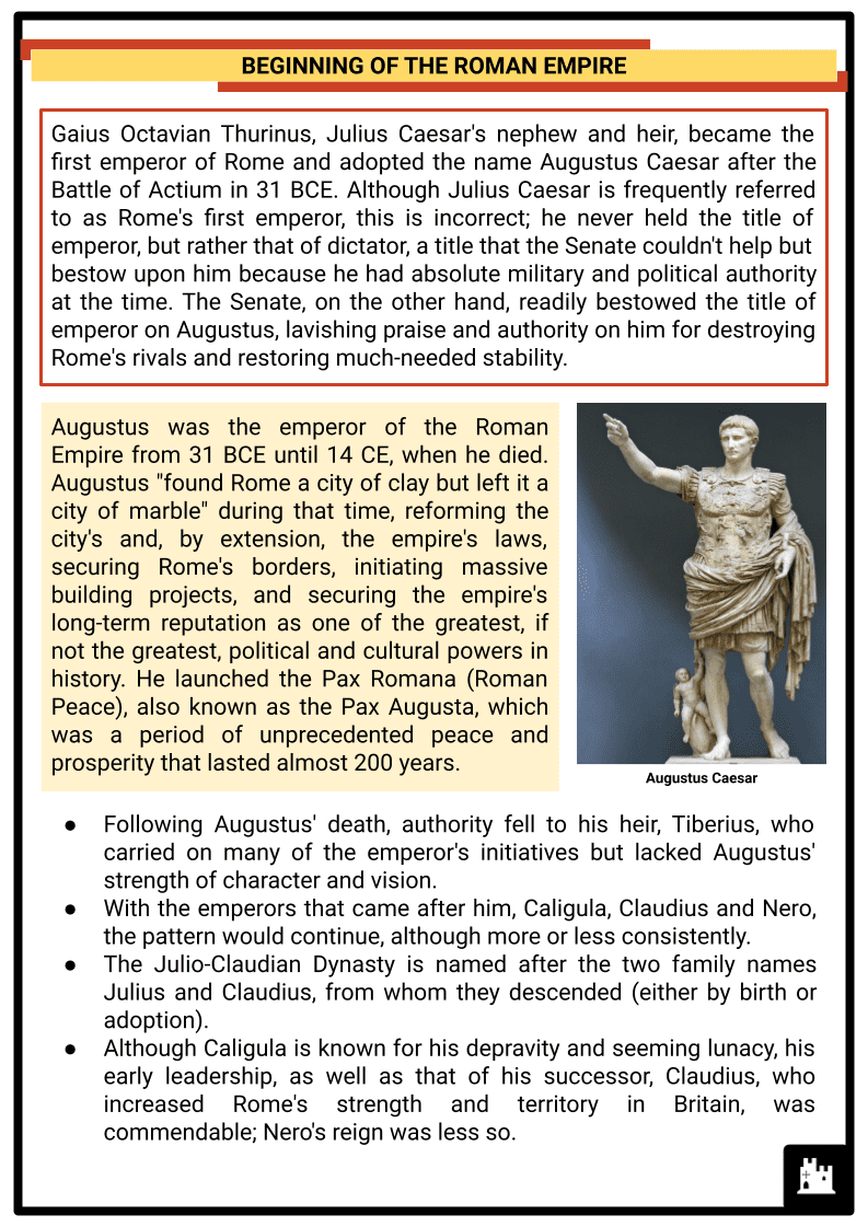 Roman Empire History, Facts & Worksheets | School History