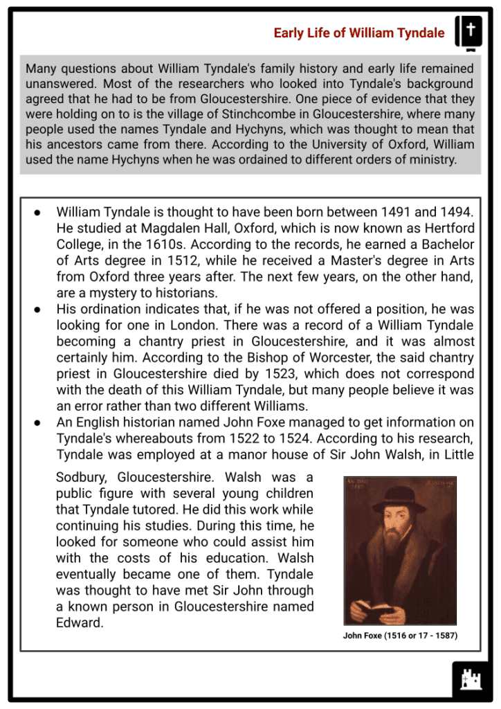 William Tyndale Resource 2