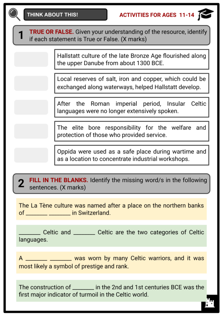 Celts Activity & Answer Guide 1