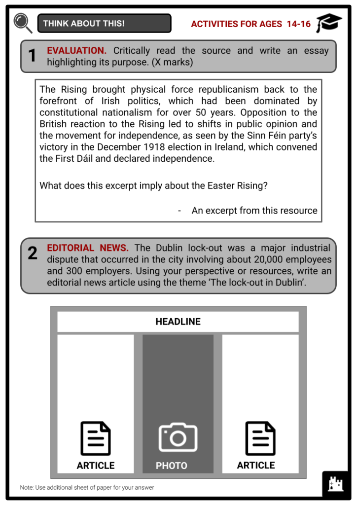 Easter Rising Activity & Answer Guide 3