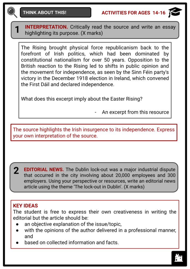Easter Rising Activity & Answer Guide 4