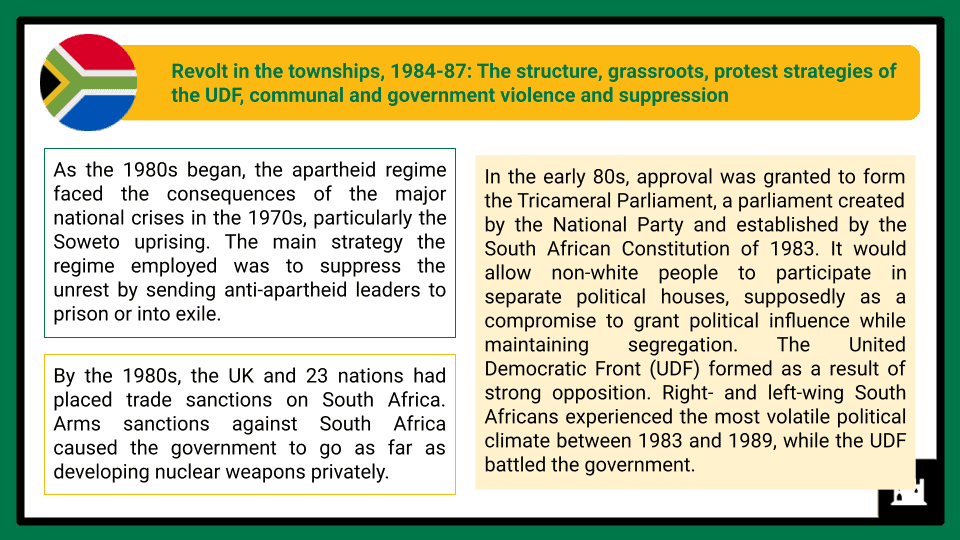 A Level End of apartheid, 1984-99 Presentation 1