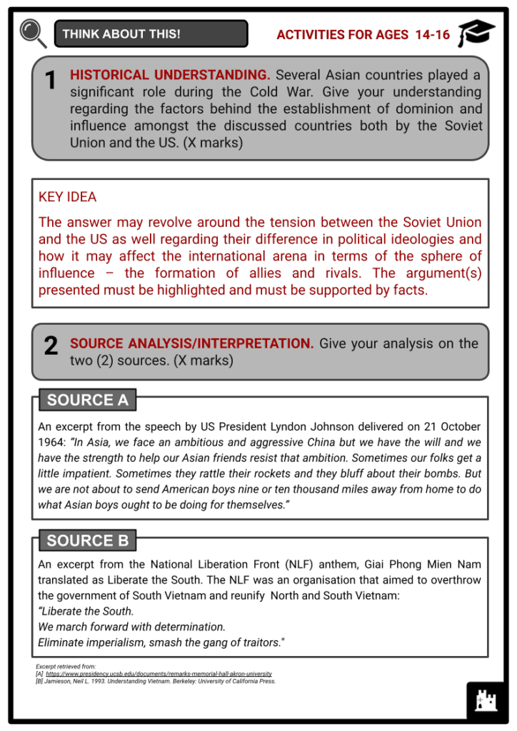 Cold War in Asia Activity & Answer Guide 4