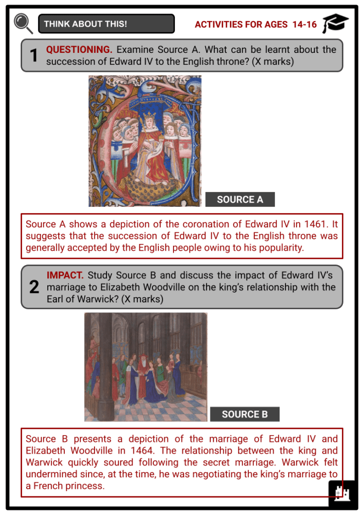 Edward IV of England Activity & Answer Guide 4