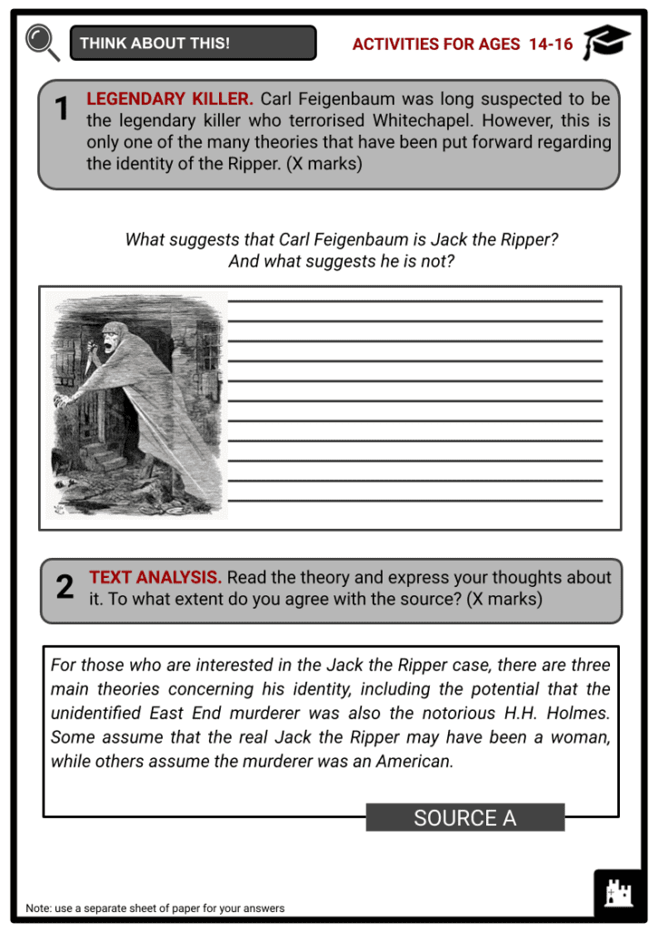 Jack the Ripper Activity & Answer Guide 3