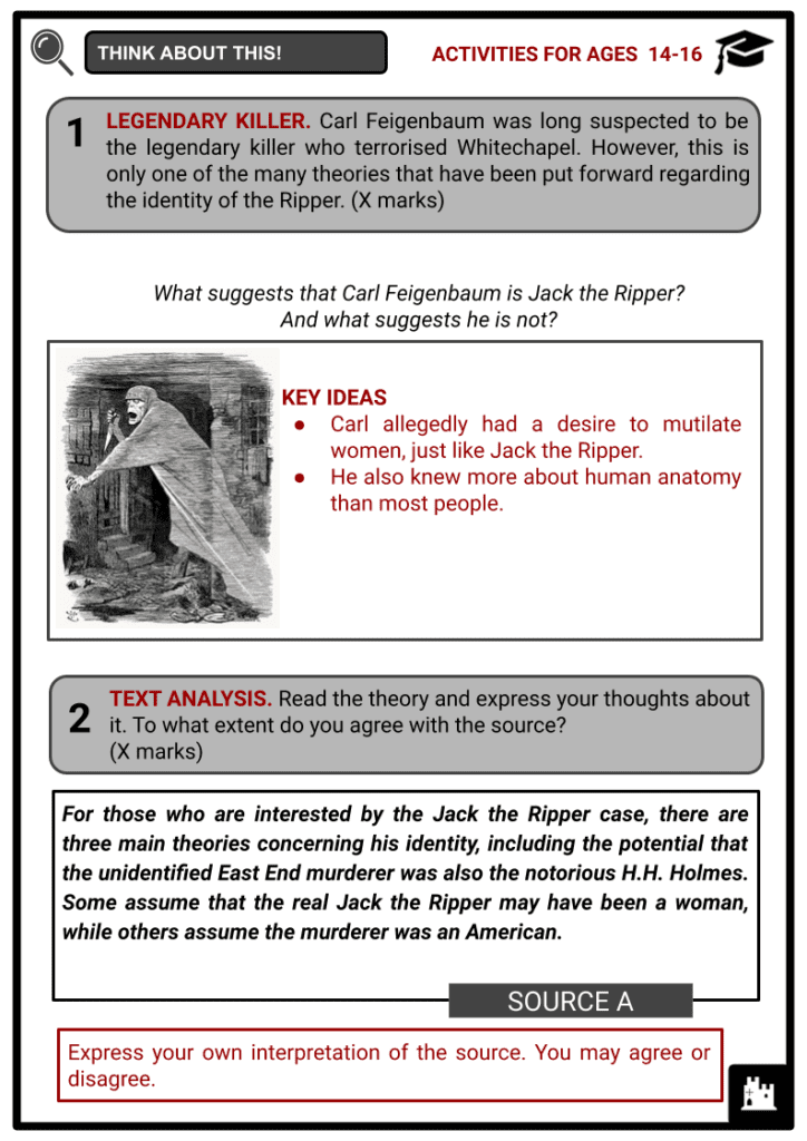 Jack the Ripper Activity & Answer Guide 4