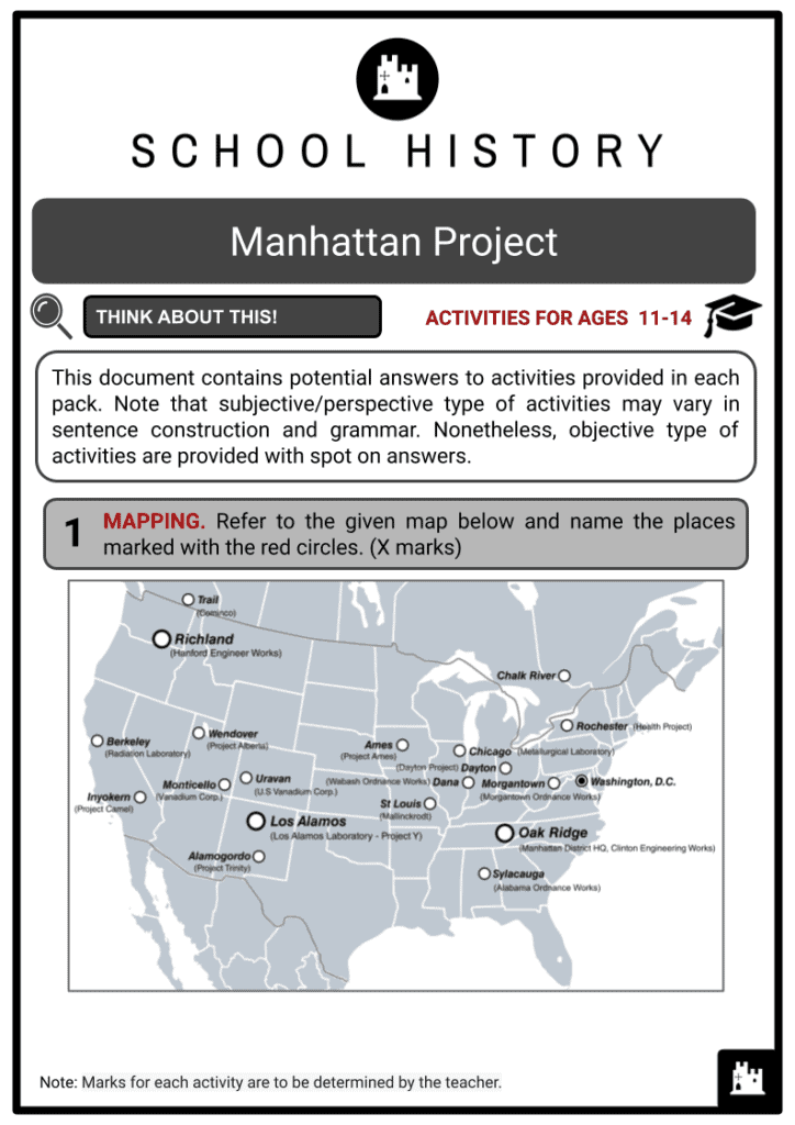 Manhattan Project Activity & Answer Guide 2