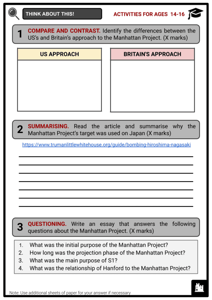 Manhattan Project Activity & Answer Guide 3