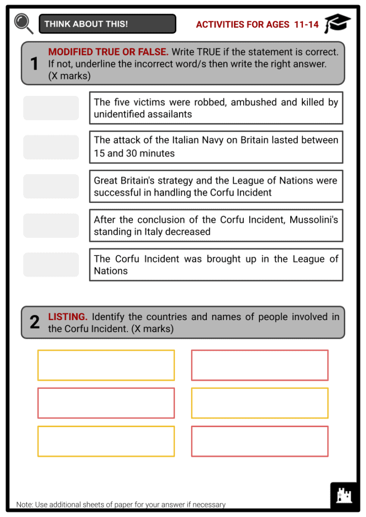 Corfu Incident Activity & Answer Guide 1