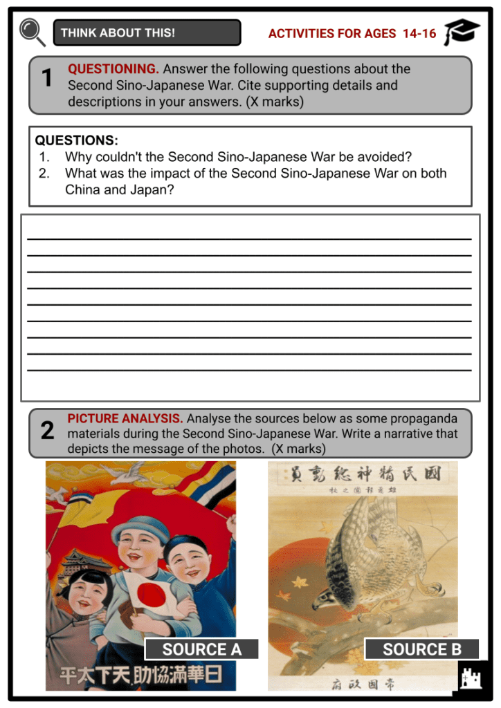 Second-Sino Japanese War Activity & Answer Guide 3