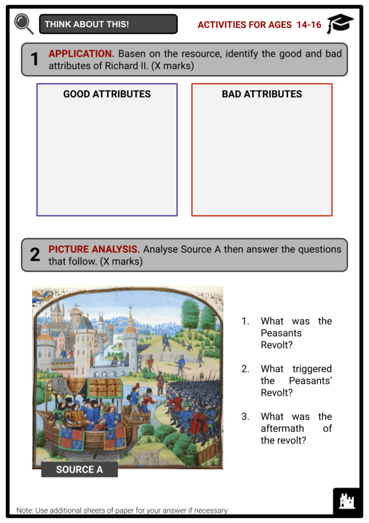 Richard II of England Activity & Answer Guide 3