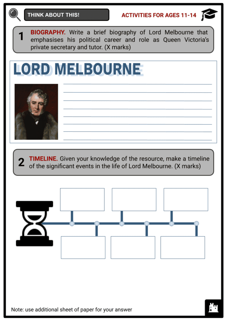 Lord Melbourne Activity & Answer Guide 1