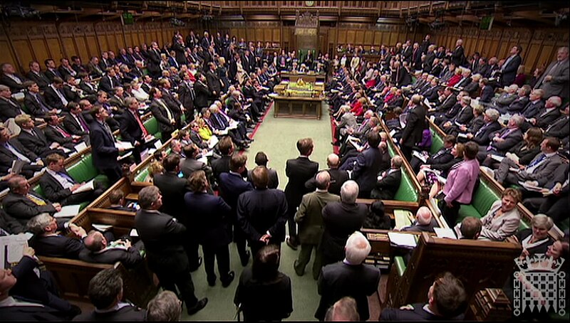 An image of Prime Minister’s Questions in 2012, showing the crowded House of Commons.