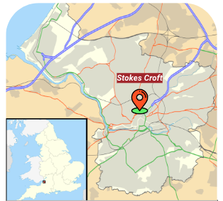 Location of Stokes Croft in Bristol