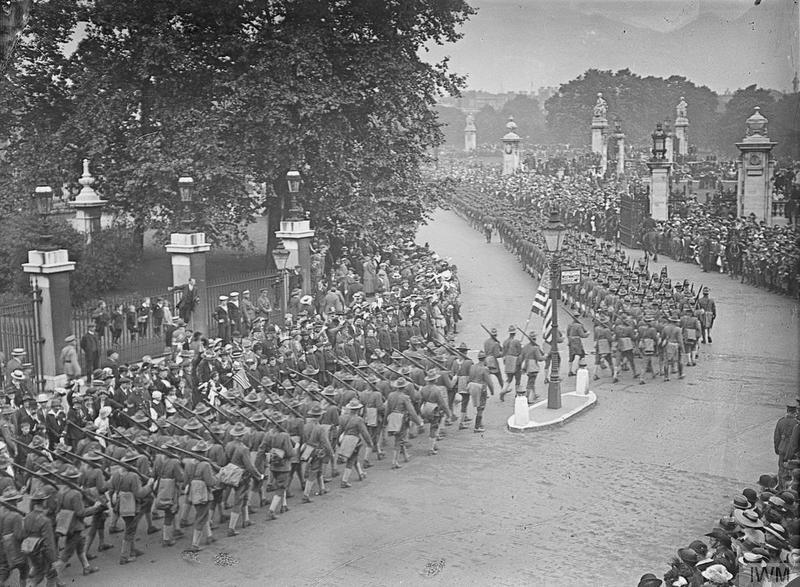 American troops in London, 1917