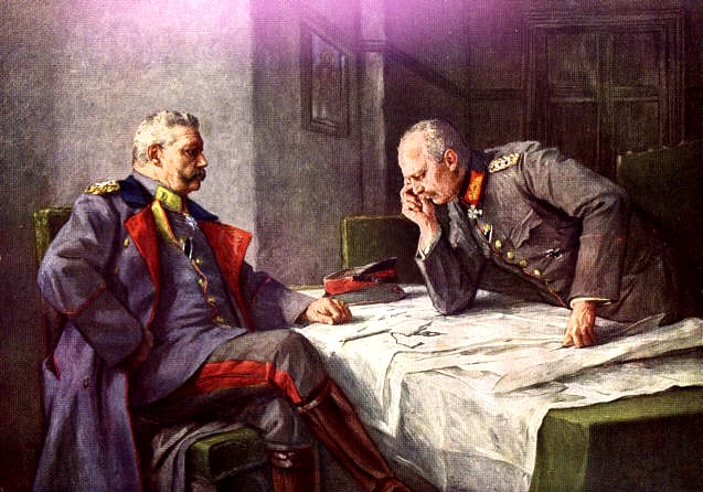 Hindenburg and Ludendorff at the Battle of Tannenberg