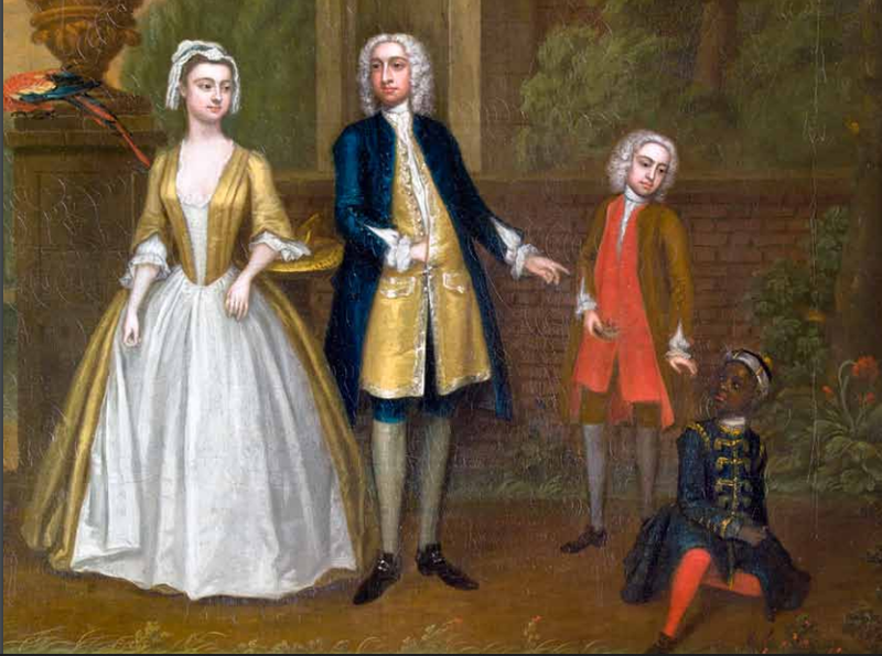 A painting of an English family with a Black servant, c1700