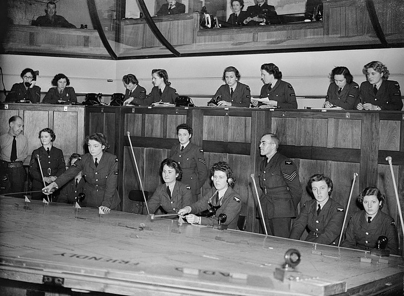 WAAF plotters at work in the Operations Room at Uxbridge in Middlesex, 1942