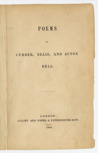1846 issue of the Brontë Poems