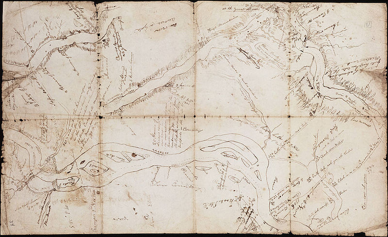 A map from the Lewis and Clark Expedition.